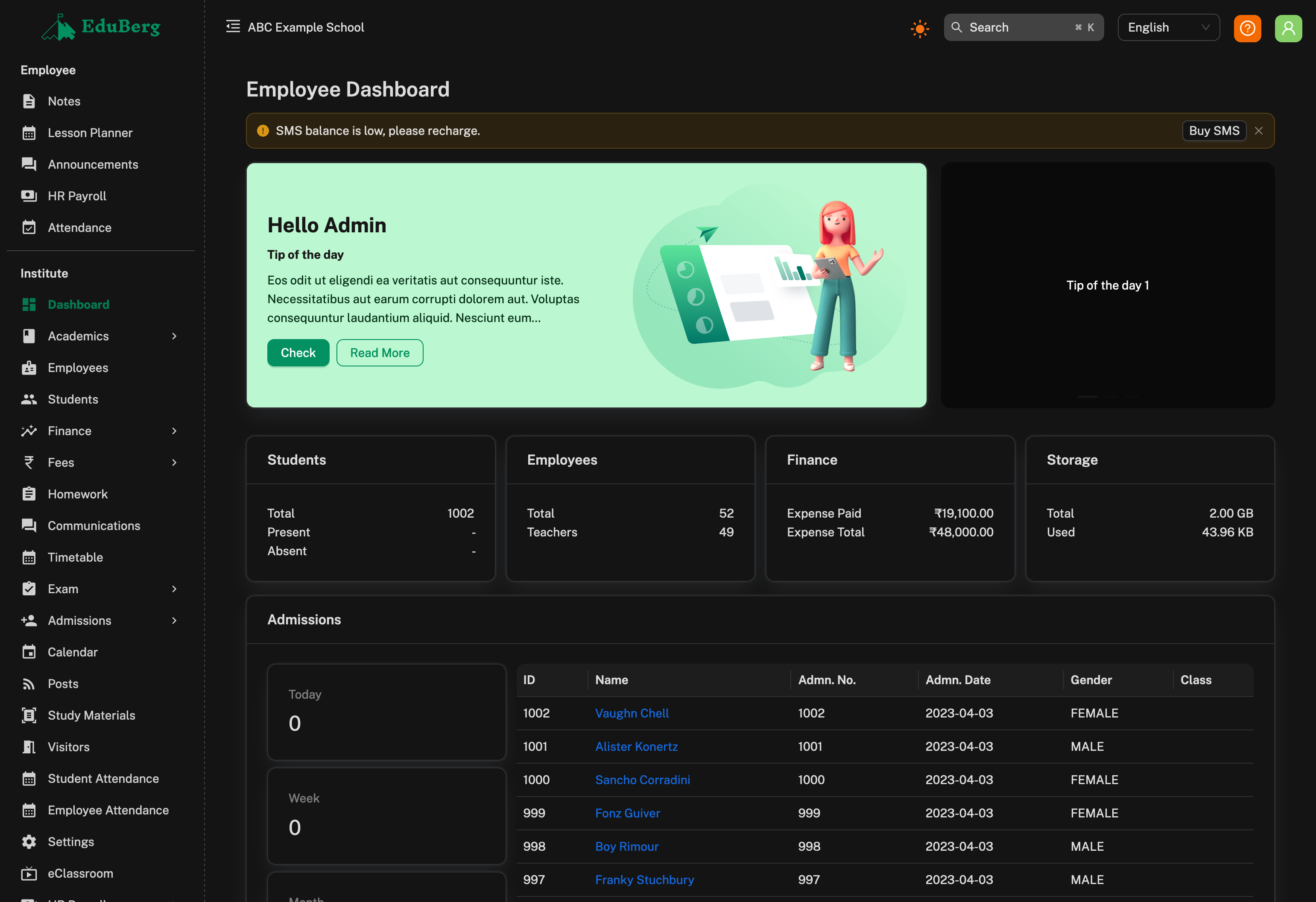 Intuitive Dashboard